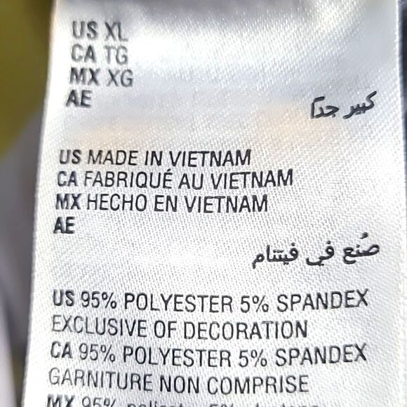 Alfani Black, White & Gold Stripe Top with V-Hemline & Bell Sleeves, Size XL - Picture 9 of 9